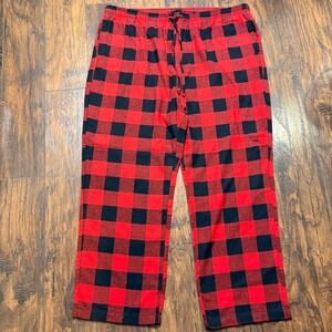 Sonoma Pajama Pants Mens 3XL Tall Red Buffalo Plaid Drawstring Cotton Blend